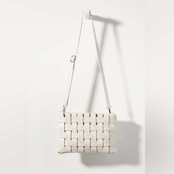 Anthropologie Handbags - Elegant White Woven Shoulder Bag